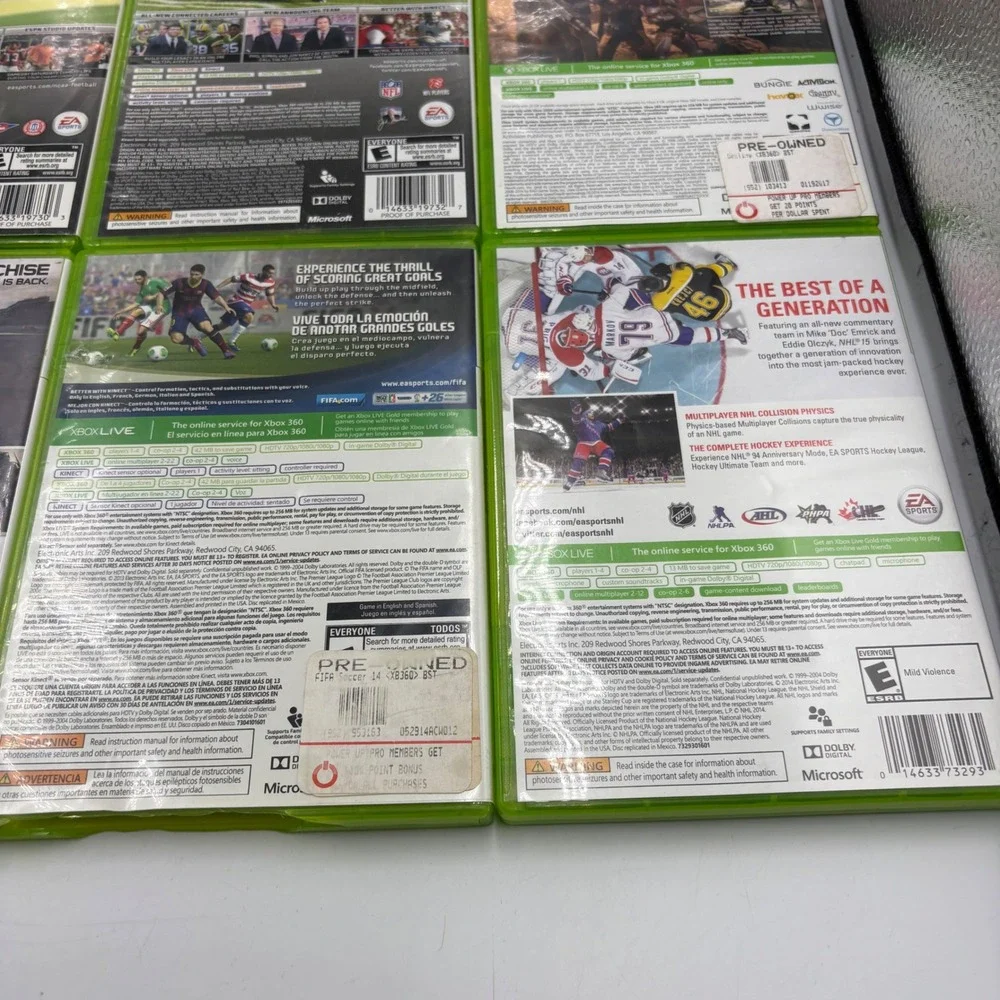 Microsoft Xbox 360 Video Game Lot 12 Games Halo COD NCAA Football 13 Good Bundle